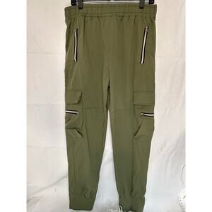 Men's XXL Olive Jogger Pants EUC Zipper Cargo Cotton Blend